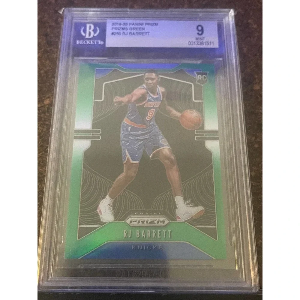 2019-20 Panini Prizm RJ Barrett‎ Green Prizm BGS 9 MINT #250 RC Knicks